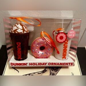 Dunkin’ Holiday 3 Piece Ornaments Set 2024